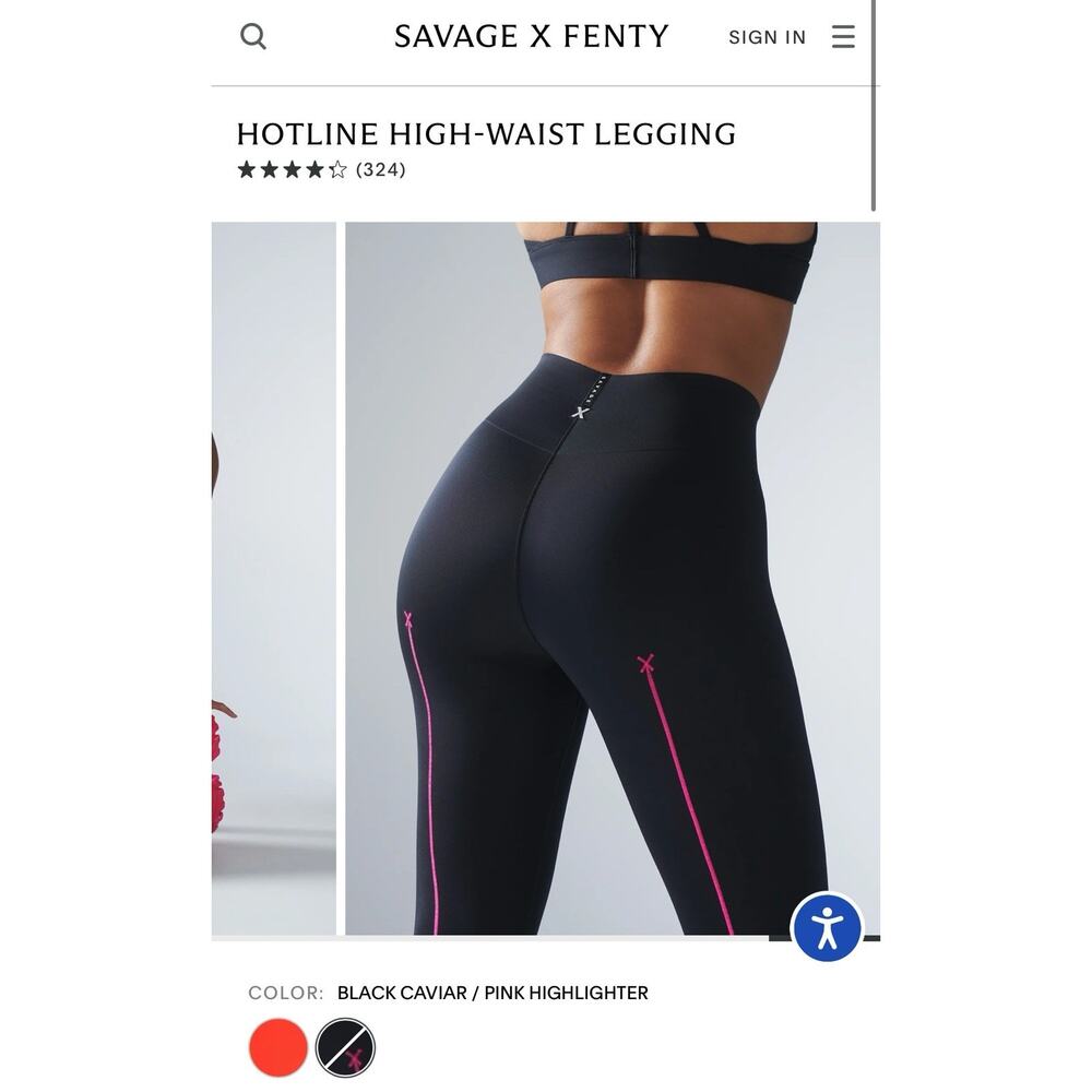 NEW Savage X Fenty Rihanna Hotline High-Waist Color Black Caviar Legging Size 1X